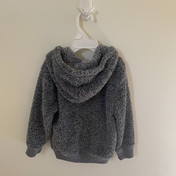 Tucker + Tate Fuzzy Fleece Hoodie Gray, Size 2 - Picture 2 of 5